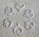 Connectors hjärtan 4st ljus silver