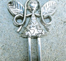 Hänge flicka 56mm antiksilver