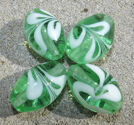 Lampwork ovaler 12x18mm gröna