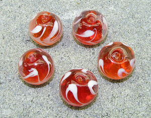 Lampwork - Lampwork runda 16mm röda