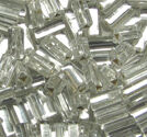 Glasstavar 4x7mm trianglar crystal silverfoil