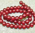 Glaspärlor glitter 8mm röda