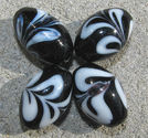Lampwork ovaler 12x18mm svarta