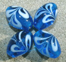 Lampwork ovaler 12x18mm turkosblå