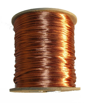 Kumihimo - Satintråd 2mm cognacsbrun 3 meter