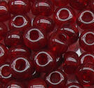 Seedbeads pony 7mm transp röda
