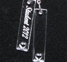 Plexiglas tag 9x40mm UTAN TEXT