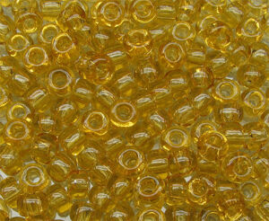Seedbeads pony 6mm transp guld