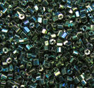 Seedbeads 2-cut 2mm mgrön guldlyster