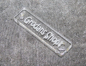 Plexiglas tag 8x30mm UTAN TEXT