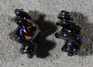 Lampwork - Lampwork spiraler svarta med AB-lyster