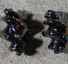 Lampwork spiraler svarta med AB-lyster