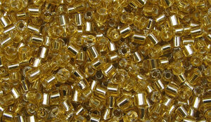 Tjeckiska glaspärlor - Seedbeads - Seedbeads 2-cut 3x3mm guld guldline
