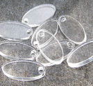 Plexiglas tag oval 9x20mm utan text 20st
