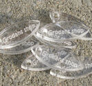 Plexiglas tag cateye 9x20mm utan text 20st