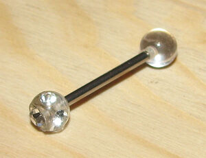 Piercingar - Tungsmycke clear med kristaller
