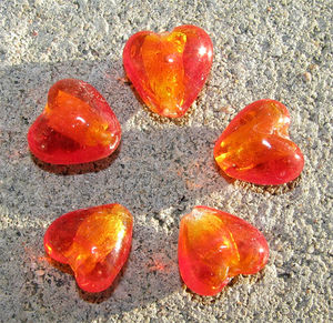Silverfoil - Hjärtan silverfoil 12mm tangerine