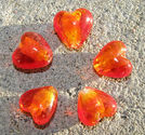 Hjärtan silverfoil 12mm tangerine