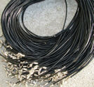 Läderhalsband 1.5mm svarta 3st