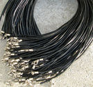 Läderhalsband 2mm svarta 3st