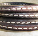 Regaliz läderrem 6x10mm med söm svart