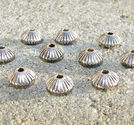 Mellandelar randiga rondeller antiksilver 10st 