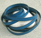 Läderrem platt 10mm turkos/svart