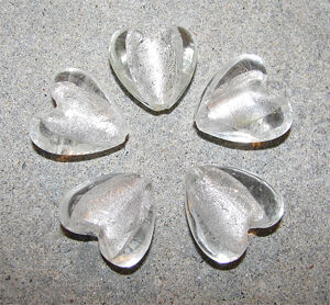 Silverfoil - Hjärtan silverfoil 20mm vita