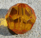 Acrylpärla facett bärnsten 24mm