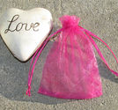 Organzapåsar enfärgade cerise 10x12cm