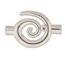 Lås stor swirl innermått 6.2mm ljus silver