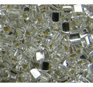 Seedbeads tjeckiska 2.5mm trianglar crystal silverline