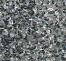 Seedbeads tjeckiska 4mm droppar svart&transp