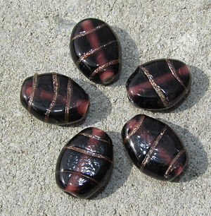 Lampwork - Lampwork ovaler 12x16mm lila