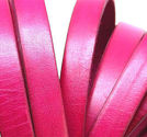 Läderrem platt 10mm fuchsia 20cm