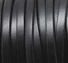 Läderrem platt 6mm grå/svart vändbar 50cm