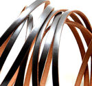 Läderrem platt 5mm mörkgrå metallic 1m