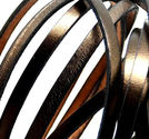 Läderrem platt 5mm koppar metallic 1m