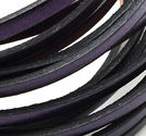 Läderrem platt 5mm lila metallic 1m
