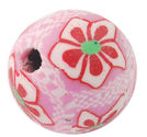 Fimopärla 12mm rosa blommor 5st