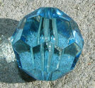 Acrylpärla facett turkos 24mm