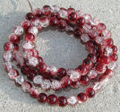 Crackle 8mm crystal/vinröd