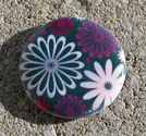Snäckskalscoin lila blommig 30mm