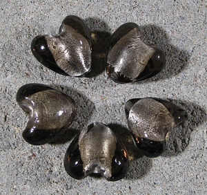 Silverfoil - Hjärtan silverfoil 20mm grå