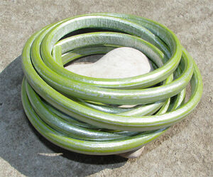 Regaliz läderrem 6x10mm ljusgrön metallic 20cm