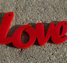 Plexiglas hänge ord LOVE