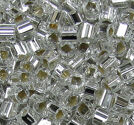 Seedbeads tjeckiska 2.5mm 2-cut mix form crystal silverline