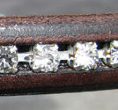 Regaliz läderrem 6x10mm med strass brun