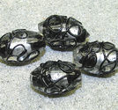 Silverfoil ovaler 17x26mm svarta
